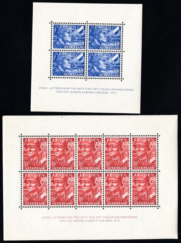 Netherland Stamps # B144a-45a MNH XF Souvenir Sheet Scott Value $175.00