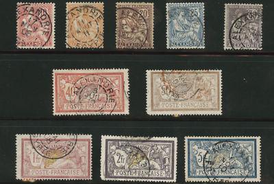 France Office in Alexandria Egypt Scott 20-31 used 1902-1...