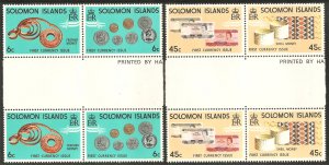 SOLOMON ISLANDS Sc# 361a - 363a MNH FVF Set-2x Gutter Block Money Coin