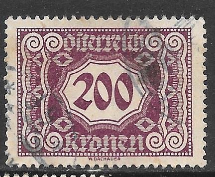 Austria J120:200h Numeral, used, F-VF