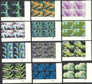 Tuvalu Corals 12v Corner Blocks of 4 2006 MNH SG#1208-1219 MI#1291-1302