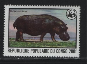 CONGO, 457, MNH, 1978, Hippopotamus