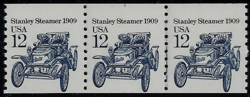 2132 - 12c Miscut Error / EFO PNC3 #1 95% at Top Stanley Steamer Mint NH