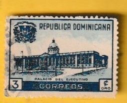 DOMINICAN REPUBLIC SCOTT#429 1948 3c EXECUTIVE PALACE - USED