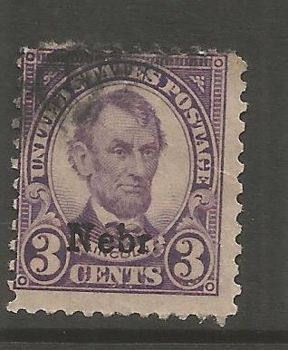 U.S., 672, USED, NEBRASKA OVERPRINTED