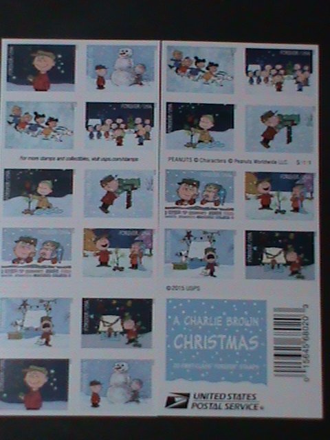 UNITED STATES-2015-SC# 5030b-A CHARLIE BROWN CHRISTMAS-BOOKLET OF 20 MNH VF