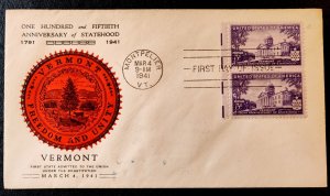 United States. A 1941 First Day Cover (FDC) commemorating the 150th ann...