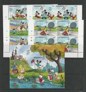 Maldive Islands, Postage Stamp, #1398//07 Mint NH Blocks & Sheet, Disney