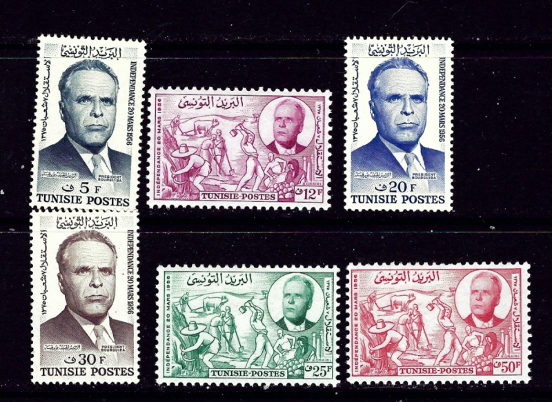 Tunisia 302-07 MLH 1957 set 