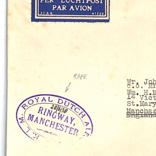 NETHERLANDS/GB LANCS Air Cover 1938 *RINGWAY*AIRPORT Cachet KLM 1st FLIGHT XT124