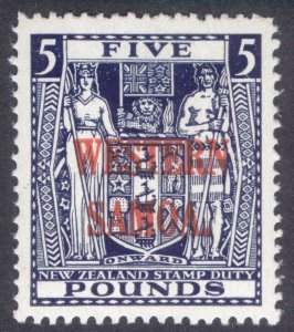 Samoa 1946 £5 Dark Blue Postal Fiscal Wmk253(SG98) Scott202 SG214 MNH Cat$425