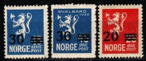 Norway #129-31 F-VF Unused CV $16.75 (X3730)