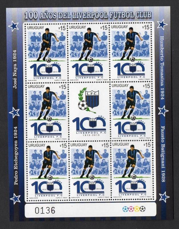 Soccer football Liverpool futbol club Fußball URUGUAY 2015 MNH FULL SHEET