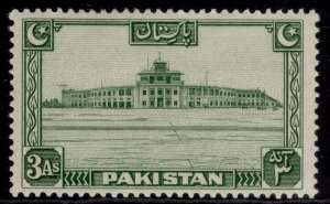 PAKISTAN GVI SG31, 3a green, M MINT.