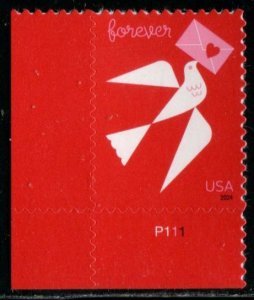 5826 US (66c) Love - Bird w/envelope SA, MNH PNS