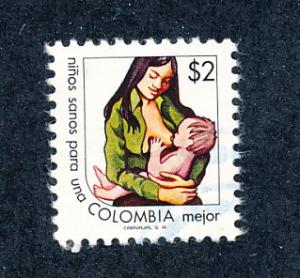  Colombia 1977  Scott  856 used - 2p, Ntl Nutrition plan