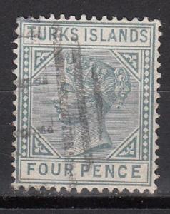 Turks Islands Scott 43 Used (thin) - Catalog Value $67.50