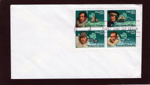 2386-2389 Antarctic Explorers, FDC blk/4 no cachet