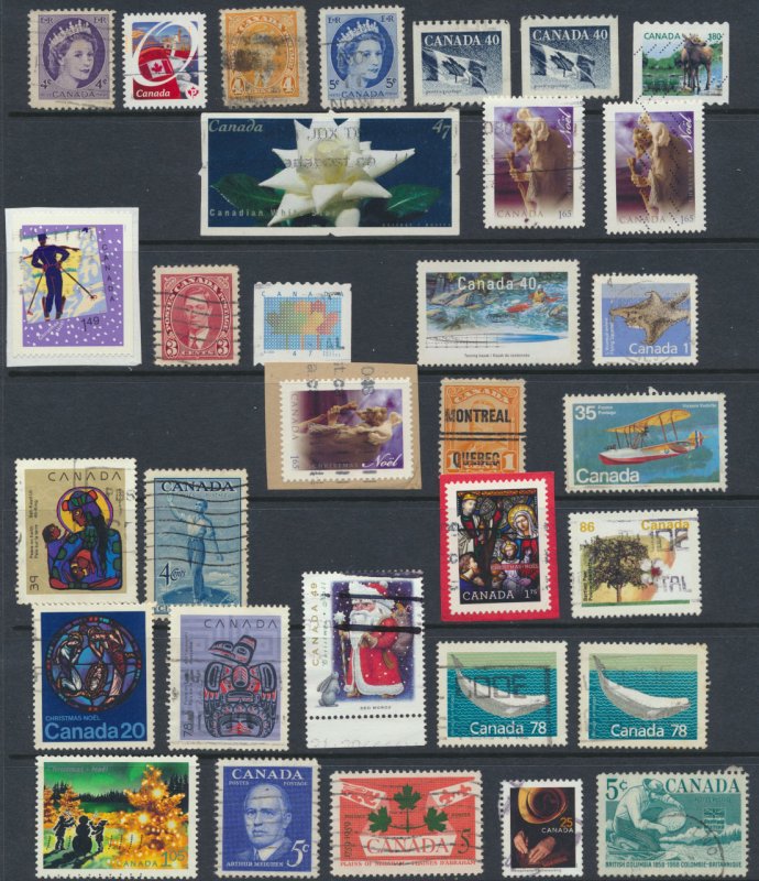 Canada Mix as per scan  32 stamps selected at random