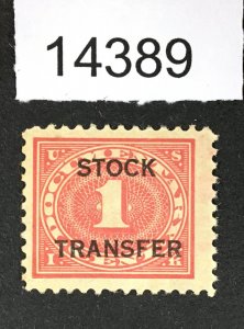 MOMEN: US STAMPS # RD1 MINT OG NH LOT #14389