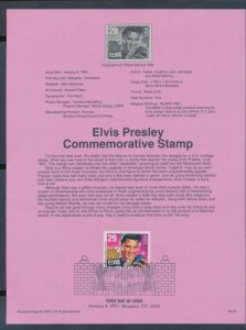 USPS 1993 SOUVENIR PAGE ELVIS #2791