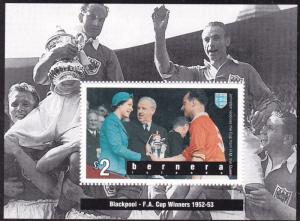 Bernera FA Cup Winners Blackpool 1952-53 Mini Sheet Unused VGC