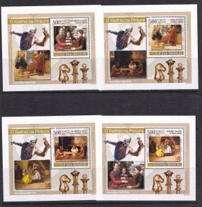 Guinea Bissau 2007 Chess History 4 S/Sheets Deluxe Edition MNH