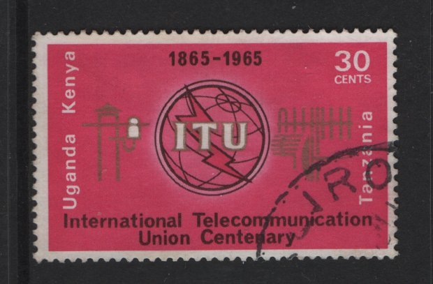 Kenya, Uganda, & Tanzania #152 used 1965  ITU  30c