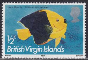 Virgin Islands 284 UNUSED 1975 Rock Beauty, Fish 