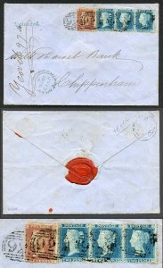 1856 Straight-Line Registered Handstamp of Yeovil on cover with 3 x 2d stars