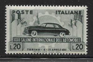 Italy 570 1951 Automobile Exhibition single MNH Light Gum Toning