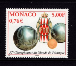 Monaco #2212 (2001 Petanque World Championships issue) VFMNH CV $1.90