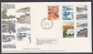 Canada Scott 594-8 Combo FDC - 1972 Definitive Issues