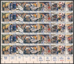 SC#1489-98 8¢ Postal Employees Issue Sheet of Fifty (1973) MNH