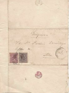 Spain 19th century stamps cover Ref 8373