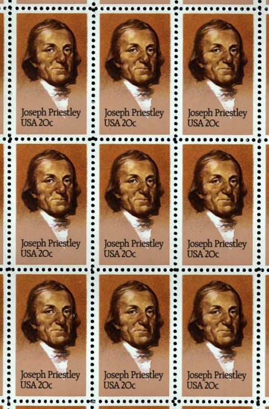 US Scott 2038 Joseph Priestley Full Sheet of 50 Mint NH