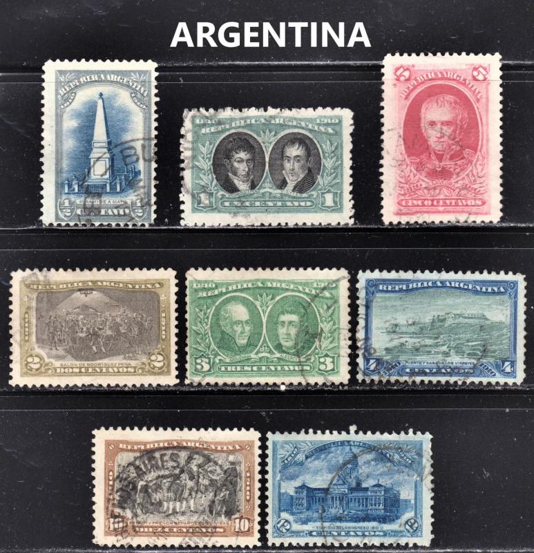 Argentina Scott 160-67  F to VF used.