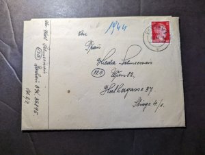 1944 Germany Concentration Camp Cover and Folded Letter Camp Dachau to Vienna