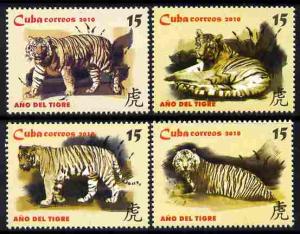 Cuba 2010 Chinese New Year - Year of the Tiger perf set o...