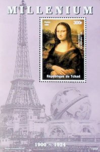 THE MONA LISA PORTRAIT PAINTING ARTIST LEONARDO DA VINCI 1999 MNH** Sheet LX18-