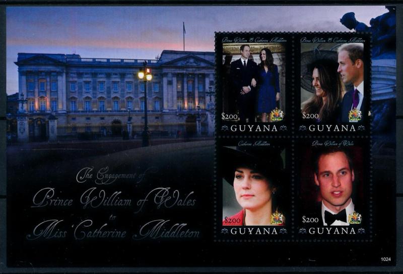 [76514] Guyana 2011 Royal Engagement Prince William & Kate Sheet MNH