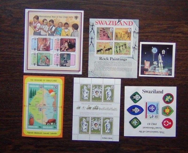 Swaziland 1977 1983 Paintings Flight Maps IYC Coronation Scouts M/S  MNH  