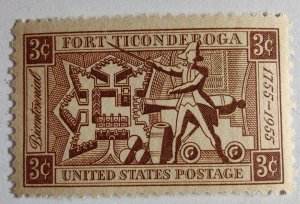 SCOTT#1071 FORT TICONDEROGA SINGLE MINT NEVER HINGED BEAUTY