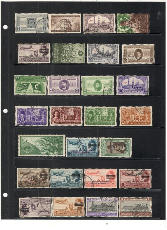 EGYPT COLLECTION ON STOCK SHEET MINT/USED