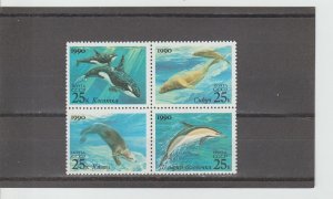 Russia  Scott#  5936  MNH Block of 4  (1990 Marine Mammals)