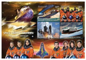 Mayreau 2013 - Space Shuttle Columbia 10th Anniversary - Sheet of 4 Stamps - MNH