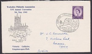 GB 1962 commem cover & pmk Yorkshire Philatelic Convention.................A2753