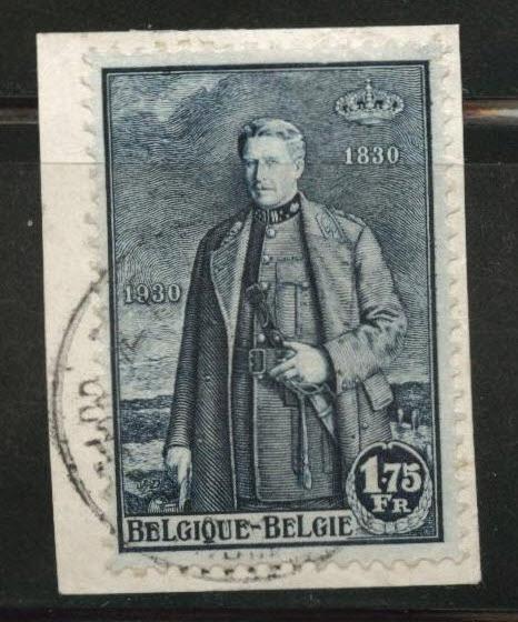 Belgium Scott 220 used 1930 stamp on piece