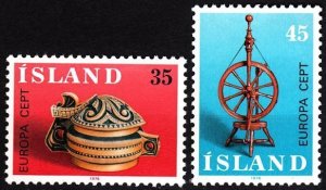 ICELAND / ISLAND 1976 EUROPA: Handicrafts. Woodwork. Complete set, MNH