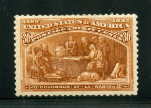 UNITED STATES 30c COLUMBIAN  SCOTT#239  VF/XF  MINT  HINGED-SCOTT VALUE $225.00